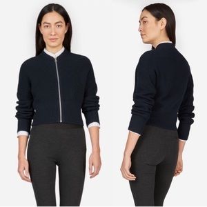 Everlane fisherman cropped bomber cardigan NWT